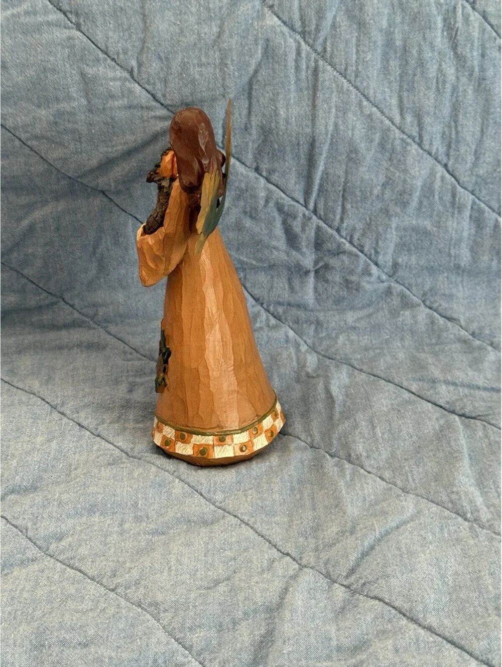 🎅🏻 Resin Harvest Angel Figurine Holding Cornucopia Overflowing With Bounty